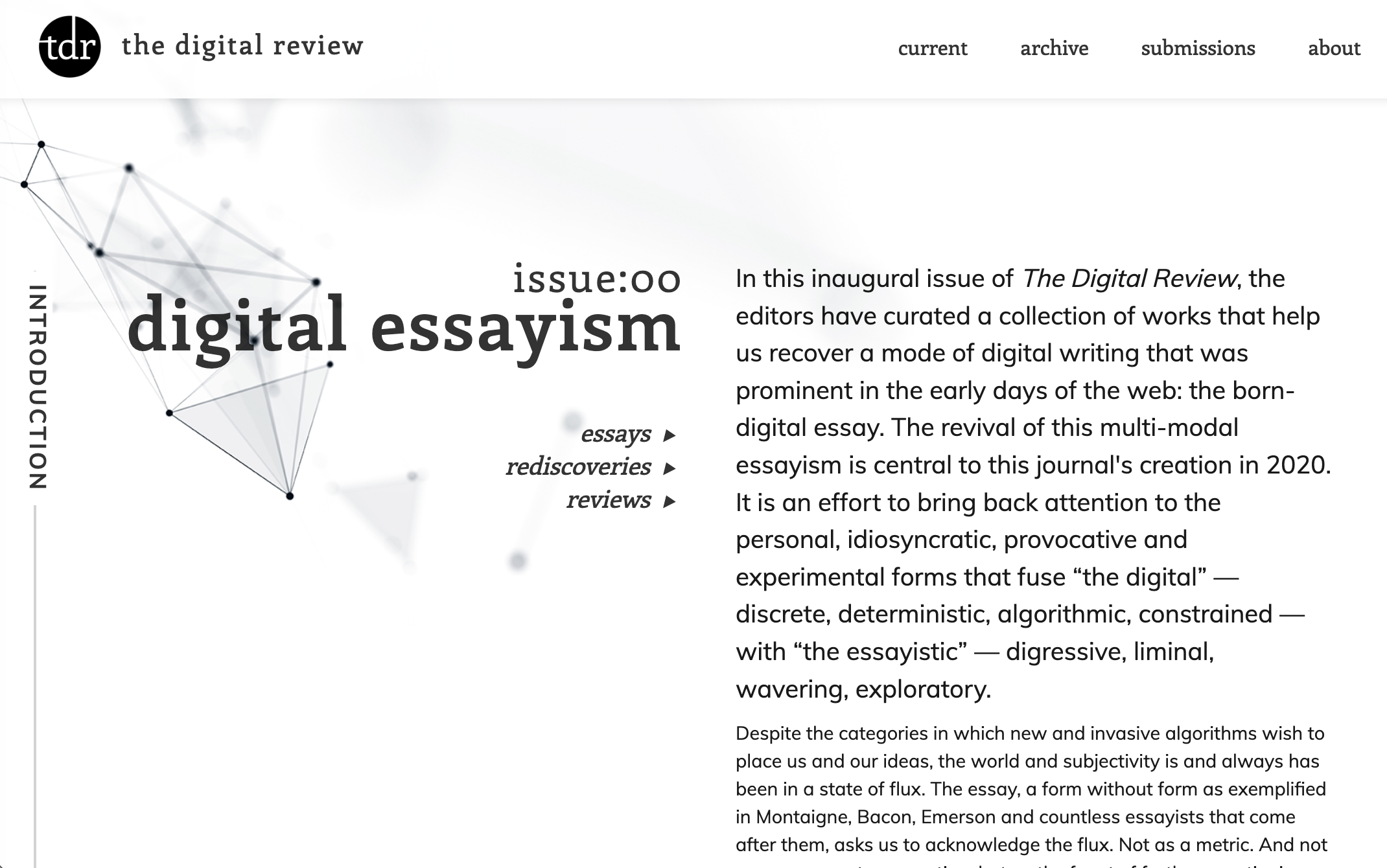 The Digital Review Issue: 00 interface